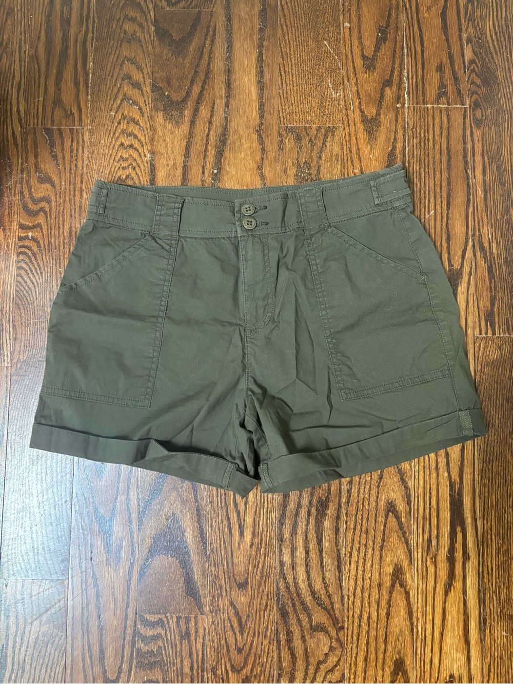 Sanctuary Olive Utility Cuffed Shorts